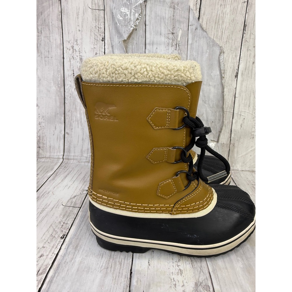 Sorel Yoot Pac TP Waterproof Winter Boots Tan Black NY1963-259 Youth 1